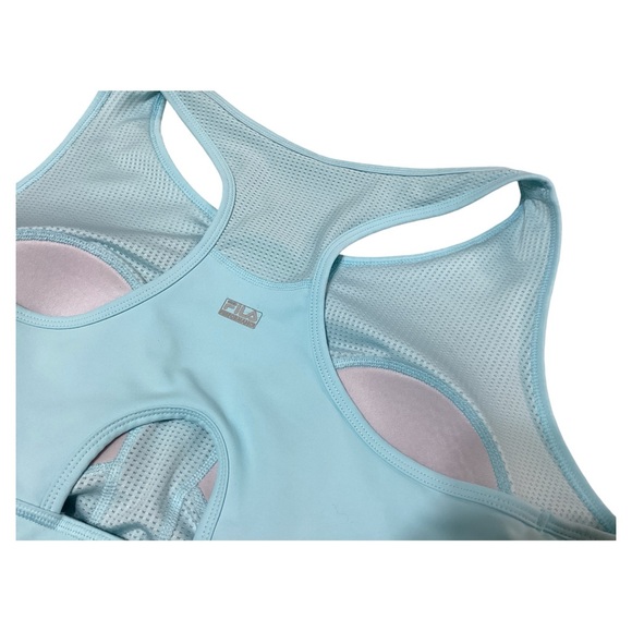 Fila Sport Women’s Medium Impact Racerback Keyhole Padded Blue Sport Bra Size 2X - Picture 14 of 15
